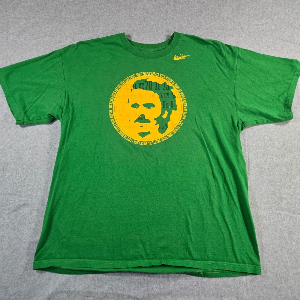 Nike Steve Prefontaine Graphic T-Shirt Mens XL Green Running Oregon Track Field